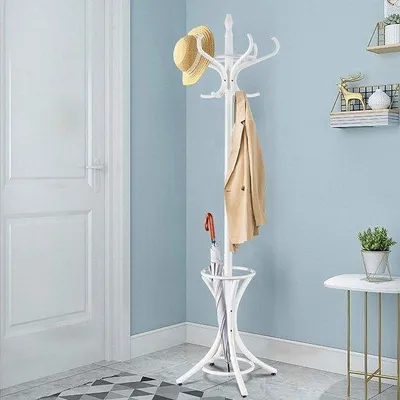 Produktbild von Famanu Garderobe mit 12 Haken aus Holz - Ideal für Schlafzimmer und Wohnzimmer