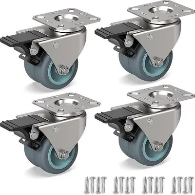 Produktbild von Famanu Trolleyräder Gummiräder - Schwerlastrollen für Möbel - 400 kg