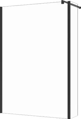 Produktbild von Duschtrennwand Seitenwand italienische Dusche mit Schwenktür - Mattschwarz - 6 mm Glas - (140 + 40) x 200 cm - DAREN