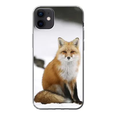 Produktbild von MuchoWow® Handyhülle Schutzhülle Hülle für iPhone 12 mini Fuchs - Schnee - Winter Silikon Softcase Handy Hülle - Bild