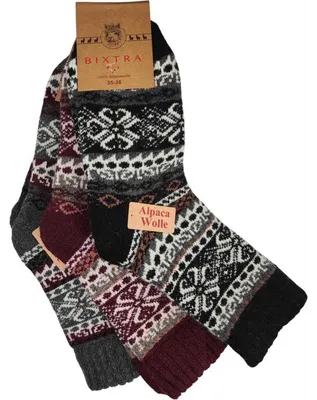 Produktbild von 3 Paar Damen Alpaka Socken Wollsocken Wintersocken, Mix11/39-42