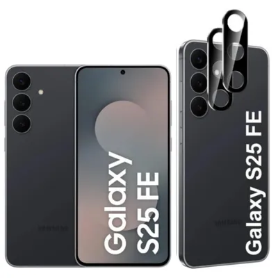 Produktbild von CLM-Tech 2X Kameraschutz kompatibel mit Samsung Galaxy S25 FE Kameraglas Panzerfolie Panzerglas Crystal Clear Kameraschutzfolie 9H Glas Schutz Glas Linse Schutzglas kristallklar 2X Stück