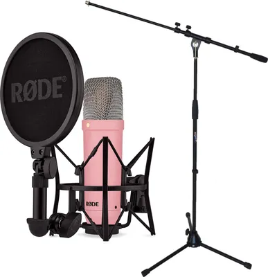 Zdjęcie produktu dla Mikrofon studyjny Rode NT1 Signature Pink ze statywem