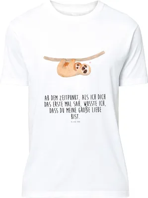 Produktbild von Mr. & Mrs. Panda T-Shirt Faultier Kind - Weiß - Geschenk, Liebe, Kinder, Tshirt, Spaß, S, Baby, Shirt, mit Aufdruck, Mama, Lustiges