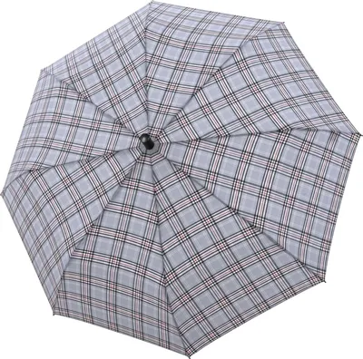 Image de doppler parapluie canne parapluie Steel Burgund Automatic Karo Grey gris clair