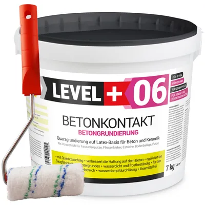 Produktbild von Betonkontakt Haftbrücke Putzgrund 7Kg Holz OSB+Farbroller 10cm Mikrofaser L+06
