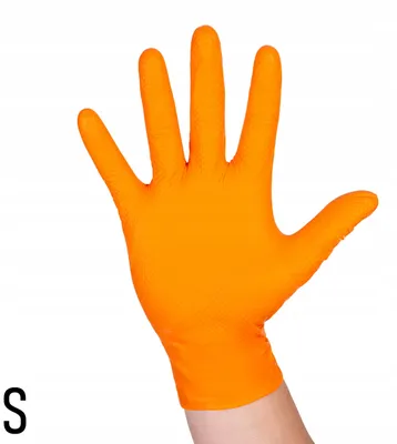 Immagine prodotto di Guanti in nitrile arancioni Mercator ProMates GRIP, taglia S, robusti
