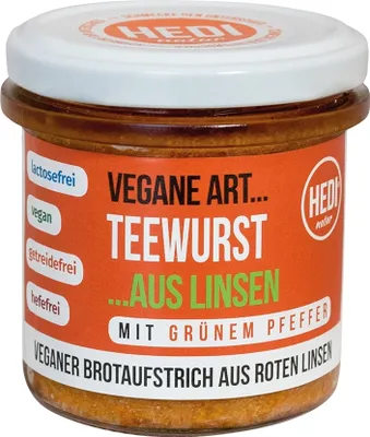 Produktbild von Vegane Art - Teewurst mit grünem Pfeffer aus Linsen 140g