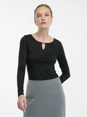 Obrázok produktu pre Orsay Čierne dámske tričko s dlhým rukávom, veľkosť S