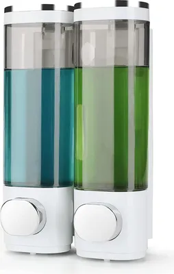 Produktbild von Kunststoff-Keuken-Dispenser Wandmontage ohne Bohren Schwarz-Weiß 2 x 300 ml