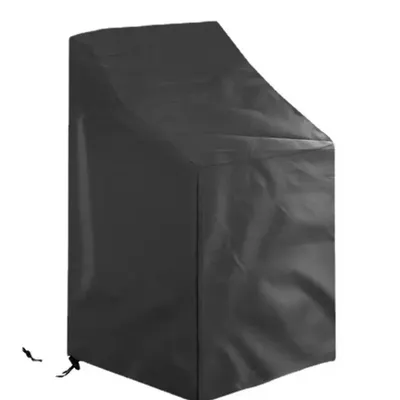 Produktbild von Dopwii Schutzhülle für Gartenstühle, wasserdicht, reißfest, UV-Schutz, ganzjährig, für Hochlehner und bis zu 6 Stapelstühle, 210D Oxford mit Polyurethan-Beschichtung, Schwarz, 26.77x26.77x47.24/28.35 Zoll, 5000mm Wassersäule