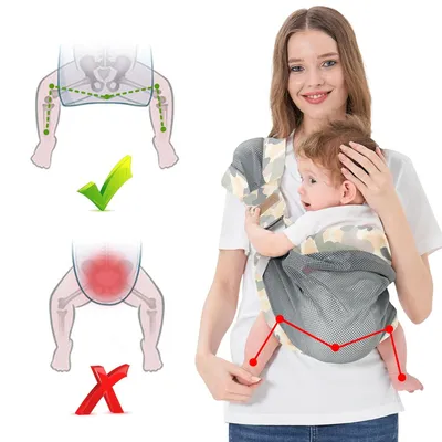 Produktbild von Baby - Tragehilfen - Verstellbare Tragehilfen - Atmungsaktive Tragehilfe Verstellbare Koala-Trage, Babyhocker, Multifunktionale Tragehilfe, Tragehilfe für Neugeborene, Geeignet für Neugeborene von 3-36 Monaten (grau)