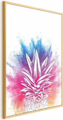 Produktbild von Posterpapier Poster - Colorful Pineapple 60x90 cm Blätter b-C-0289-ao-a
