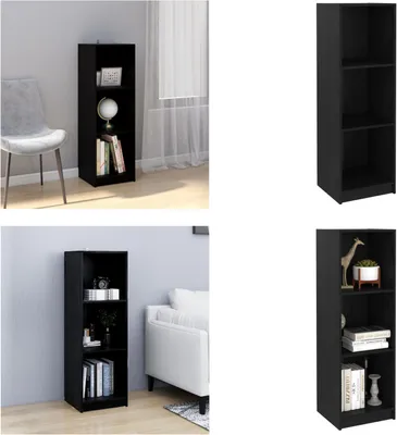 Produktbild von vidaXL Bücherregal/Raumteiler Schwarz 36x33x110 cm Massivholz Kiefer - Bücherregal - Bücherregale - Holz Bücherregal - Raumteiler