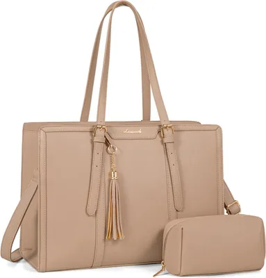 Obrázek produktu pro Velký LOVEVOOK Laptop Bag dámy 15,6 palce Elegantní kožená kabelka přes rameno taška Comestic Bag