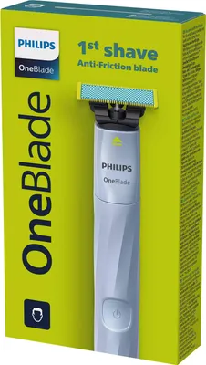 Produktbild von Philips Norelco OneBlade OneBlade 1st Shave QP1324/20 1st Shave, Folienschaber, Blau, Contour-following technology, Dual protection system, Replace every 4 months*; QP215, QP225, 0,33 Jahr(e), Akku