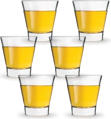 Produktbild von 6er Set Whiskygläser á 35 cl aus gehärtetem Glas / Trinkglas / Trinkbecher / Whiskybecher / Softdrinkglas