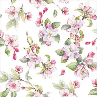 Zdjęcie produktu dla Serwetki papierowe 33x33cm 3-warstwowe z motywem kwiatu wiśni 20 szt