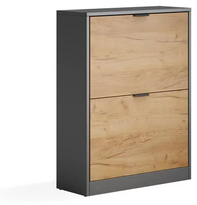 Produktbild von Schuhkipper Vicco Gizmo Goldkraft Eiche/Anthrazit 59 x 77.6 cm mit 2 Fächern, Model 59626