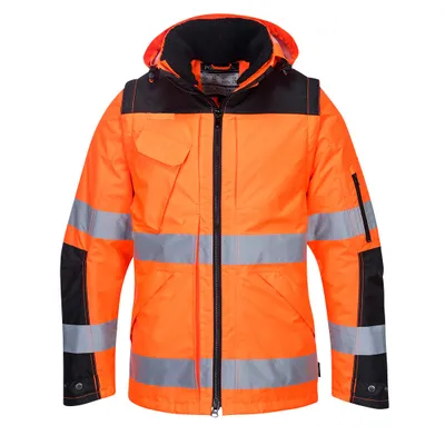 Produktbild von PORTWEST Warnschutzjacke C 469 orange/schwarz Gr.  S