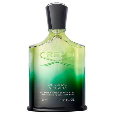 A bottle of Creed Original Vetiver Eau de Parfum for men and women.