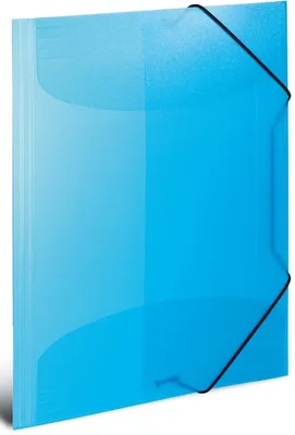 Produktbild von Durchsichtige A4 Mappen Set, 3-teilig, blau, Kunststoff, elastisch, für Kinder