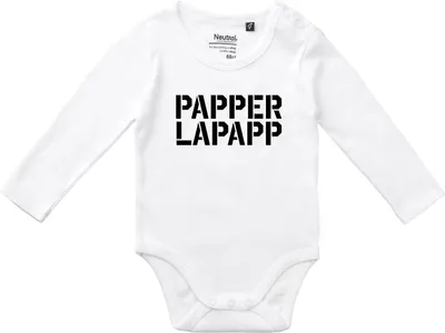 Produktbild von Huuraa Baby Body Papperlapapp Schriftzug 62 White  Baumwolle Fairtrade Langarmbody Geschenkidee