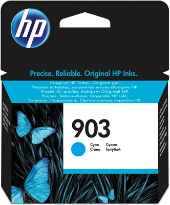 Imagen del producto de Cartucho de tinta original HP 903, color cian, estándar, tinta pigmentada, 4 ml, 1 unidad, envase individual
