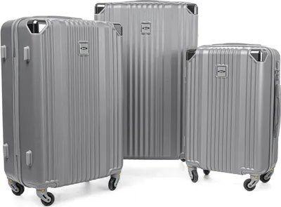 Produktbild von RGL 735 Hartschale Reisekoffer Kofferset Trolley-set abnehmbare Räder ABS 3 teilig 3in1 Koffer XXL XL L Grau