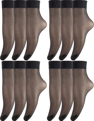 Produktbild von Bananalu 24 Paar 20 Den Nylon Socken feinstrumpfsöckchen Großpackung Vera 20 Nero One Size
