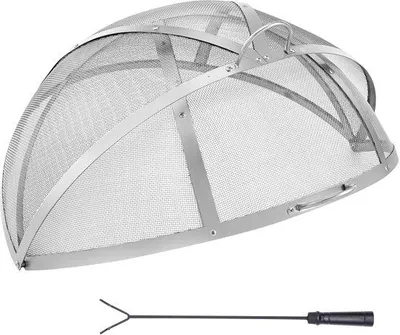 Produktbild von Rundes Feuerrohr-Schutz für Kamine und Feuerkörbe - Rundes Feuerrohr-Schutz Ø 91,4 cm - Rostfreies - Feinmaschiges - Geeignet für offene Kamine