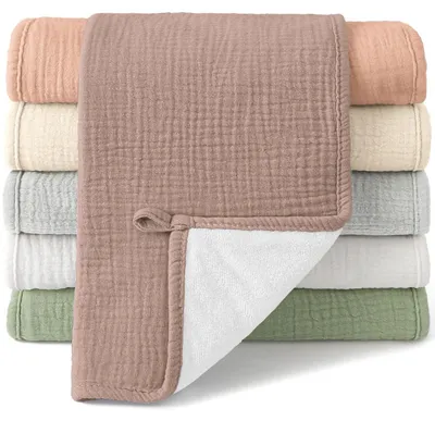 Immagine prodotto di Mulltücher Baby, confezione da 6, 50x25 cm, cotone, bavaglini morbidi