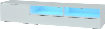 Immagine prodotto di okwish Mobile da parete per soggiorno a 3 pezzi con scrivania per TV, mensola e mensola a muro, con mobile a muro e appeso, set di mobili per TV, bianco