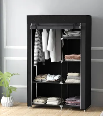 Produktbild von Stoffschrank Kleiderschrank,Aufbewahrungslösung, 6 Regale, 1 Kleiderstange