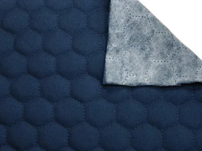 Obrázek produktu pro Prošev tmavě modrý, vzor plástev, metráž, látka / 50cm
