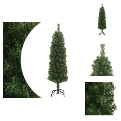 Produktbild von vidaXL Künstlicher Weihnachtsbaum Schlank mit Ständer Grün 150 cm PVC - Weihnachtsbäume