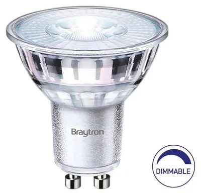 Productafbeelding van Braytron LED GU10, 5,5W (50W equivalent), dimbaar, 2700K, warm wit, reflectorlamp, lichtbron, 400 lumen
