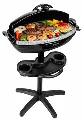 Produktbild von Tischgrill GZ 349 mit Garklappe, abnehmbarer Granit-Antihaftplatte und versenktem Heizelement, 48x35 cm