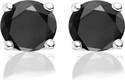 Produktbild von New Bling 9NB-0025 Zilveren oorstekers - zirkonia rond 6 mm - zilverkleurig / zwart