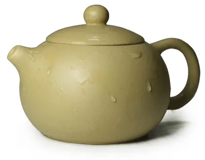 Teekanne 200 ml Yixing-Kleitee gelb handgefertigt Xishi Gongfu