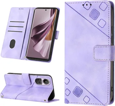 Produktbild von Hülle für OPPO Reno10 /Reno10 Pro Prägung Flip Leder Brieftasche Schutzhülle mit Ständer Lila
