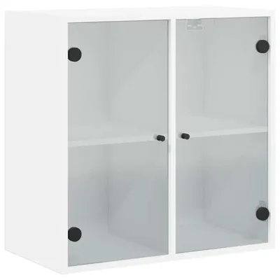Produktbild von vidaXL Wandschrank mit Glastüren Weiß 68x37x68,5 cm