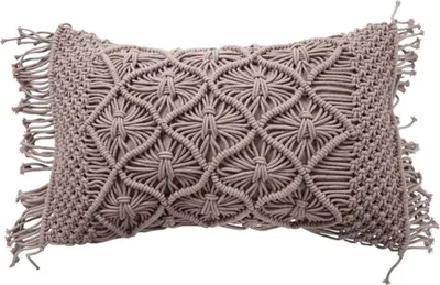 Produktbild von Makramee-Kissen - 30 x 50 cm - Hellpurpurn