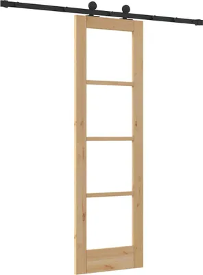 Obrázok produktu pre VidaXL Posuvné dvere ORKDAL, 61 x 198,5 cm, masívne drevo (smrek) a sklo