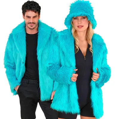 Produktbild von W WIDMANN MILANO Party Fashion - Kunstfelljacke für Damen & Herren – Türkis, Größe S-M