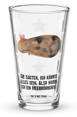 Produktbild von Mr. & Mrs. Panda Glasbecher Einhorn Meerschweinchen - Transparent - Geschenk, Pintglas, Glas, Meerschwein, Bierglas, Unicorn, Cocktailglas, Einhörner, Tumbler, Trinkglas