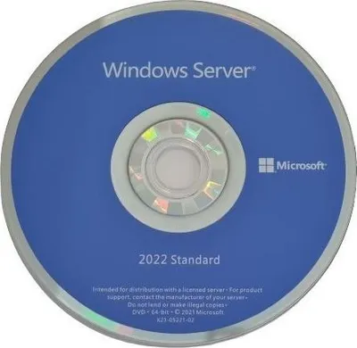 Image de Windows Server Standard 2022 64 bits Anglais DSP DVD 2 CPU
