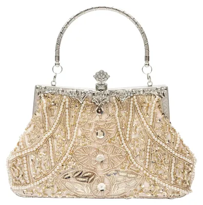 Productafbeelding van CORIOS Vintage: Clutch tas voor dames, jaren '20, handgemaakt met parels, ideale avondtas