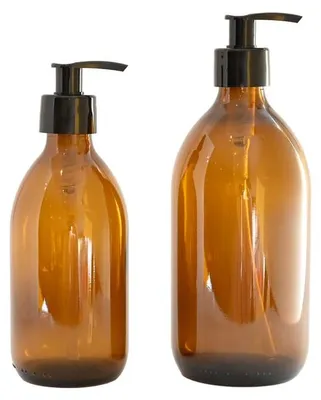 Produktbild von Seifenspender – Bernstein-Glas – 300 ml + 500 ml