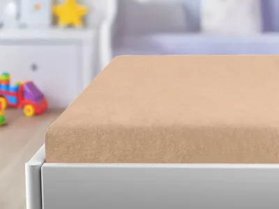 Produktbild von Frottee-Spannbettlaken für Babybett, aprikosenfarben, 60 x 120 cm, Größe: 70 x 140 cm